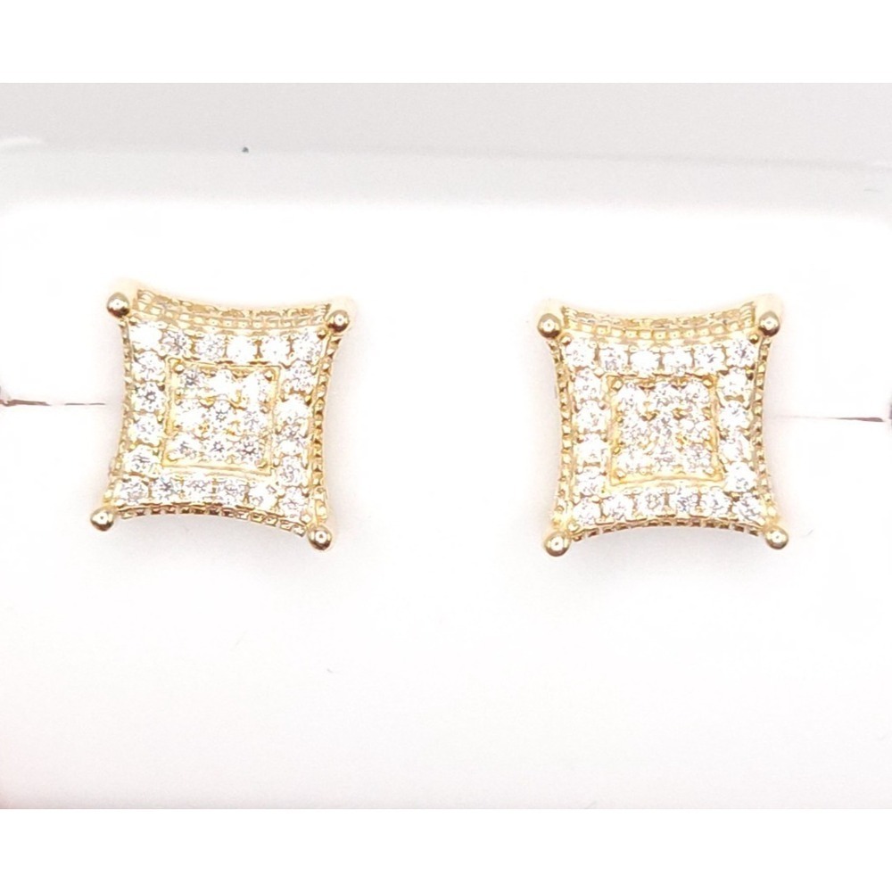 925 Silver Gold Moissanite Stud Earrings - Picture 9 of 13